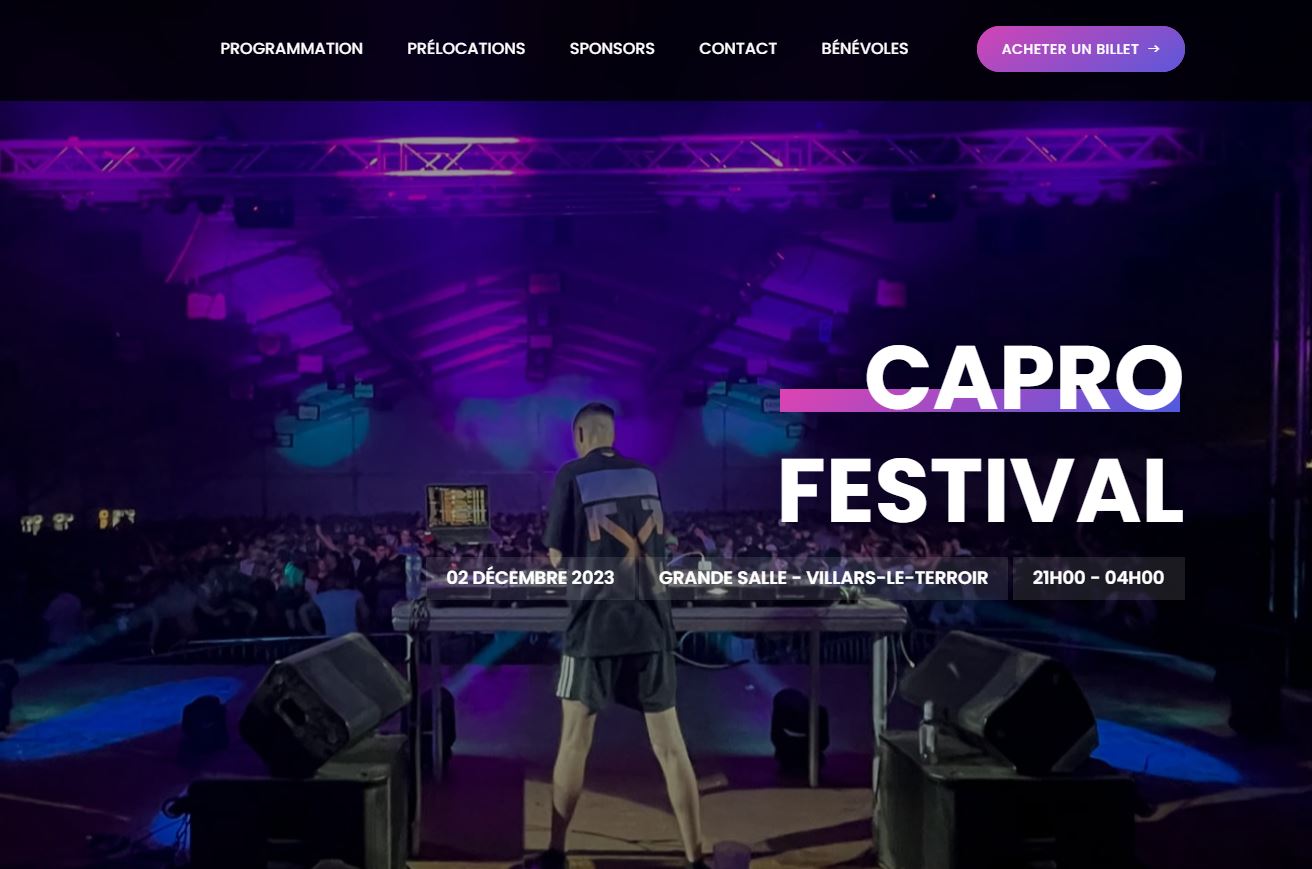 Siteweb du capro festival