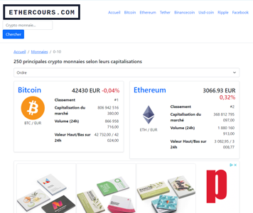 Siteweb de Ethercours